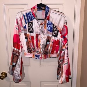 Satin cropped long sleeve